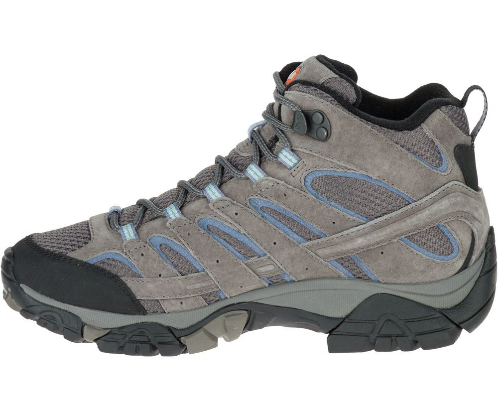 Kozaki Merrell Damskie Szare - Moab 2 Mid Waterproof - 076842-YXF